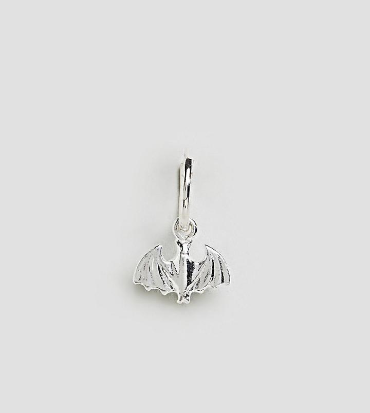 Regal Rose Halloween Sterling Silver Wilma Bat Hoop Single Earring - Silver