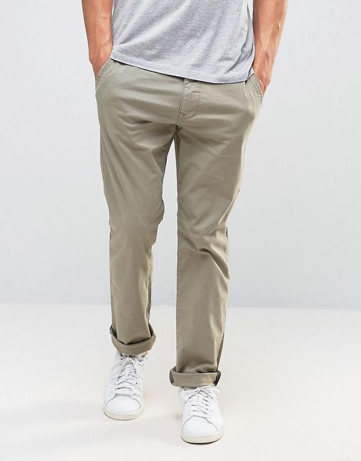 Esprit Slim Fit Chino In Brushed Cotton - Beige
