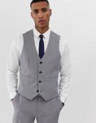 Asos Design Super Skinny Suit Vest In Mid Gray - Gray
