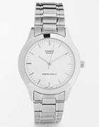 Casio Silver Stainless Steel Strap Watch Mtp1128a-7a - Silver
