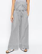 Asos White Stripe Poplin Wide Leg Pants