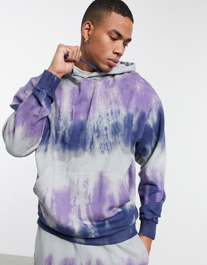 Asos Design Oversized Hoodie Set In Painted Wash-multi