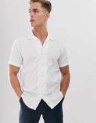 Selected Homme Cuban Shirt In 100% Bci Cotton-white