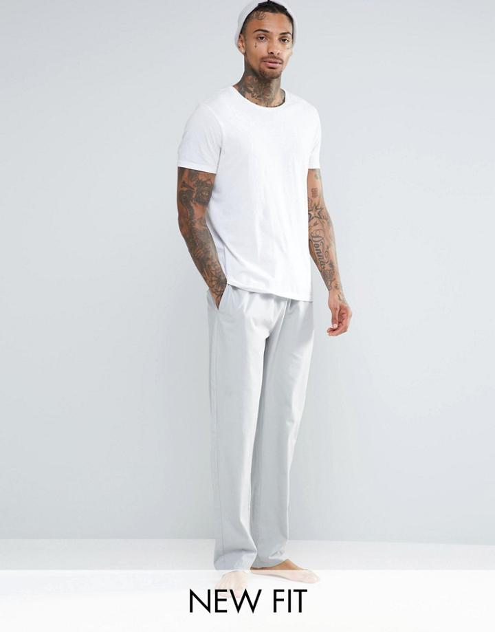Asos Loungewear Wide Leg Bottoms In Woven Fabric - Gray
