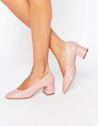 Faith Cassidy Nude Leather Mid Heeled Shoes - Nude