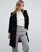 Helene Berman Limited Edition Cara Faux Fur Fuzzy Coat - Black