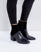 Vagabond Olivia Black Leather Heeled Ankle Boots - Black