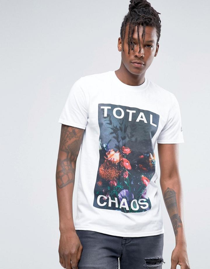 Hype T-shirt With Flroal Statement - White