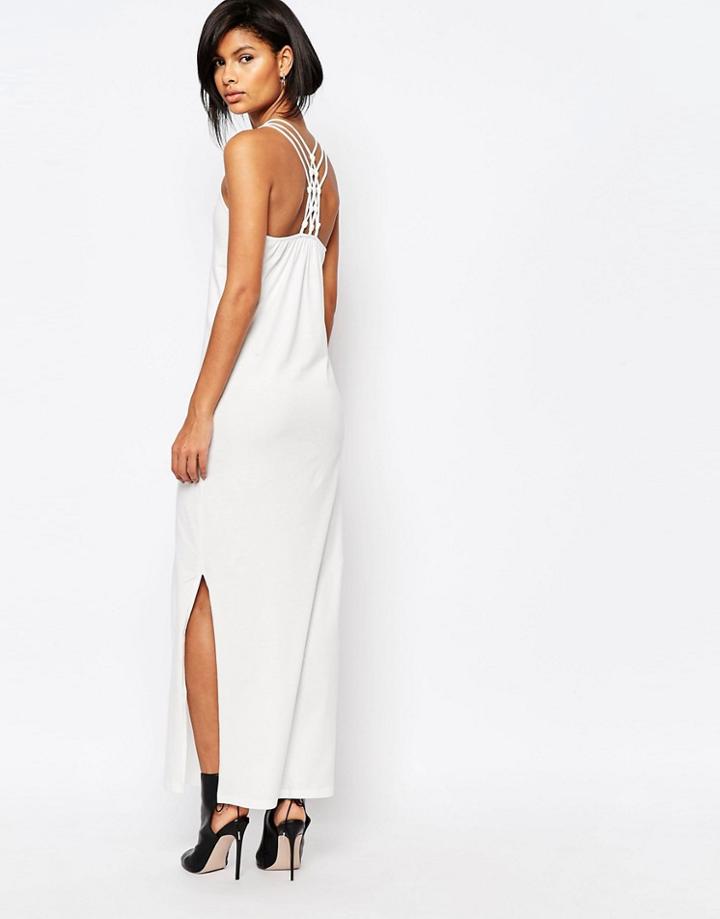 Vero Moda Lattice Back Maxi Dress - White