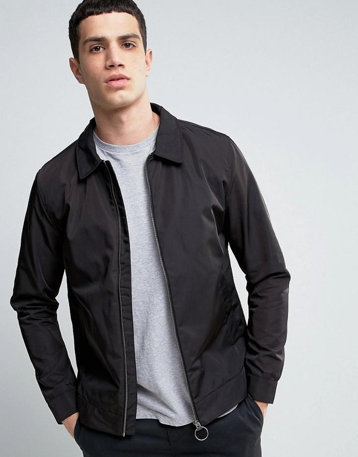 Selected Homme Zip Through Harington Jacket - Black