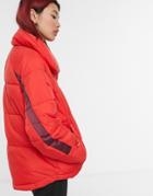 Y.a.s Acapella Short Padded Jacket In Red
