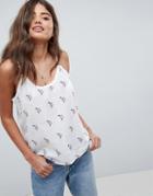 Abercrombie & Fitch Floral Embroidered Tank - White