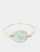 Asos Design Bracelet With Semi-precious Stone Slice In Gold Tone