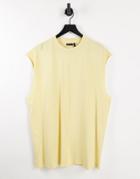 Asos Design Oversized Tank In Washed Yellow