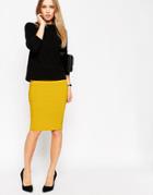 Asos High Waisted Pencil Skirt - Mustard