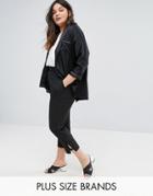 New Look Plus D Ring Crop Pants - Black