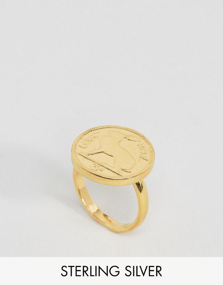 Katie Mullally Gold Irish Coin Adjustable Ring - Gold