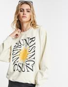 Topshop Sun Rising Sweatshirt In Sand-neutral