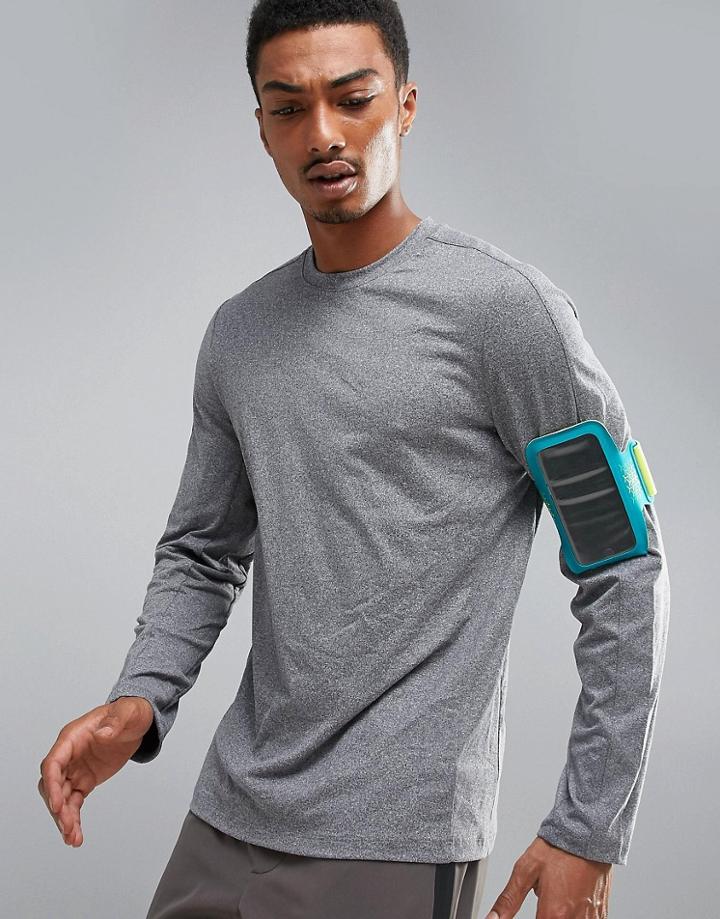 Perry Ellis 360 Sports Long Sleeve Top In Gray Marl - Gray