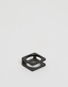 Vitaly Lega Matte Black Double Square Ring - Black