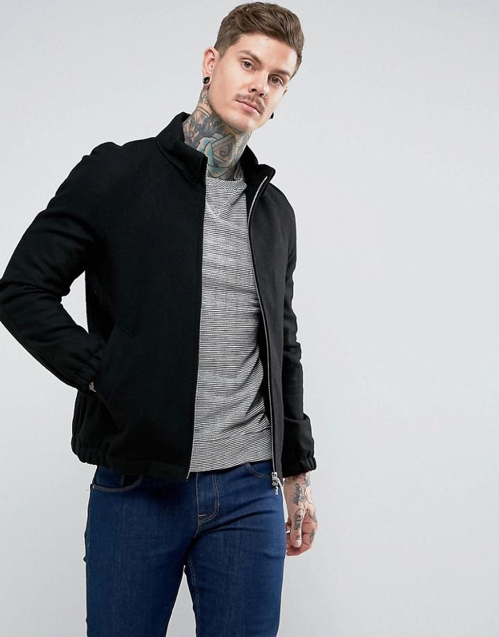 Pretty Green Birley Wool Blend Jacket - Black