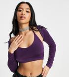 I Saw It First Petite Cut Out Crop Top In Purple