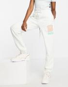 Crooked Tongues Sweatpants With Spread Love Print In Stone - Part Of A Set-neutral
