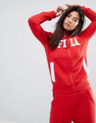 Fila Tracksuit Top With Zip Front And Front Logo - Red
