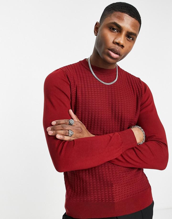 Bolongaro Trevor Waffle Crew Neck Sweater-red