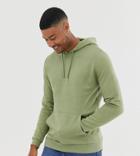 Asos Design Tall Hoodie In Khaki-green