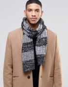 Threadbare Scarf In Black Stripe - Black