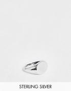 Asos Design Sterling Silver Signet Ring In Silver