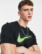 Nike Swoosh 12 Month Logo T-shirt In Black