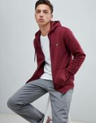 Lyle & Scott Zip-thru Logo Hoodie In Burgundy - Red