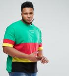Asos Plus Oversized T-shirt With Color Block And Nothing Less Print - Multi