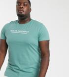 Asos Design Plus T-shirt With City Text Print-blue