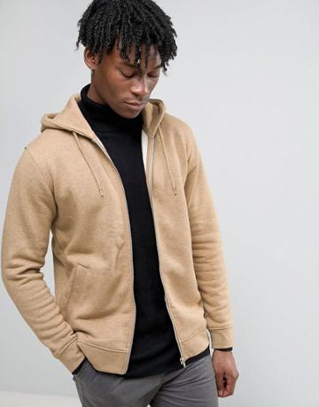 Weekday Bom Zip Hoody - Beige