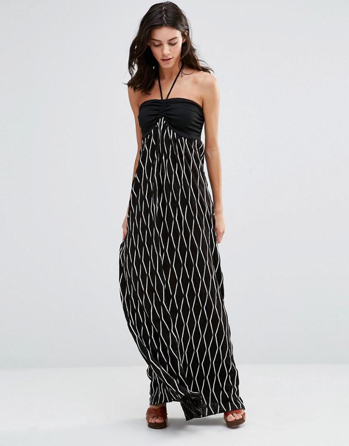 Pussycat London Maxi Dress With Halter Neck - Black