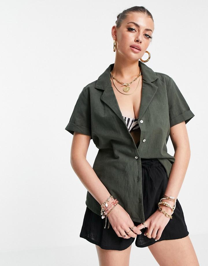 Rhythm Classic Set Beach Shirt In Khaki-green