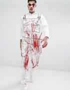 Ssdd Halloween Blood Overalls Onesie - White