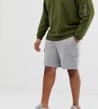 Asos Design Plus Jersey Fit Shorts With Cargo Pockets In Gray Marl