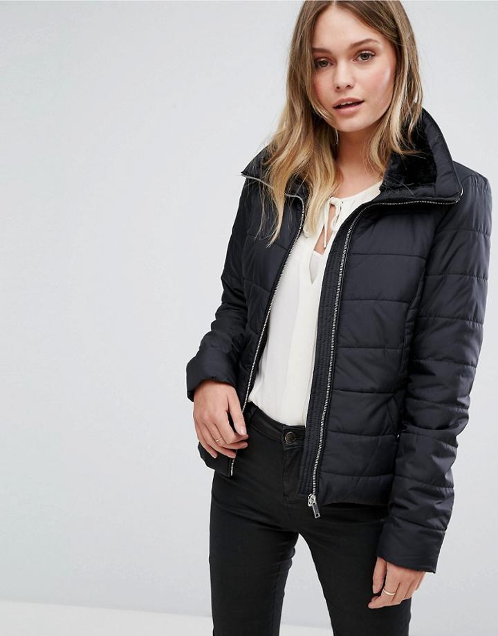 Vero Moda Panel Detail Padded Jacket - Black