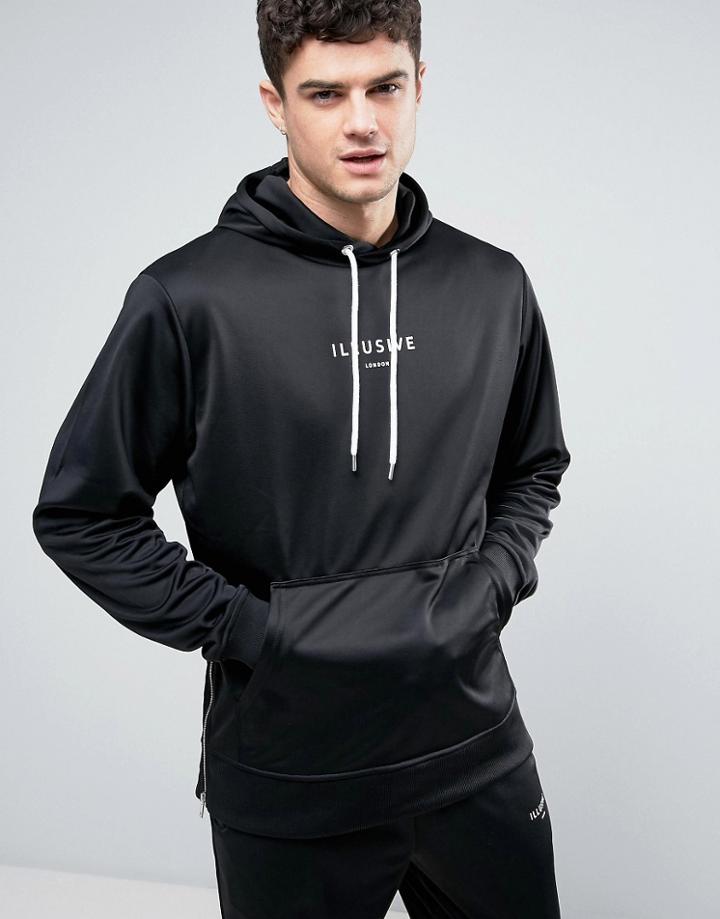 Illusive London Logo Hoodie In Black - Black