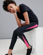 Esprit Gym Leggings With Pink Detail - Black