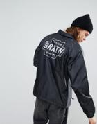 Brixton Garth Coach Jacket With Sherpa Lining - Black