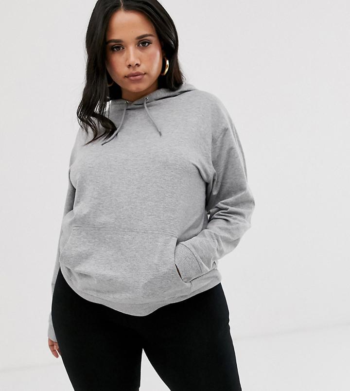 Asos Design Curve Ultimate Hoodie In Gray Marl