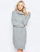 B.young Roll Neck Sweater Dress - Gray