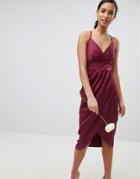 Ted Baker Tie The Knot Drape Midi Dress - Red