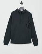 Asos Dark Future Oversized Hoodie In Washed Black With Embroidered Logo
