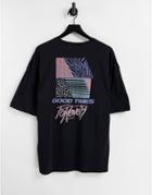 Jack & Jones Originals Oversized T-shirt With 90s Retro Print In Black